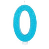 Vela 0 Azul Glitter Grande